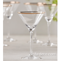 Heißer Verkauf Vintage Gold Rim Martini Glas